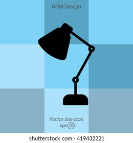 Web line icon. Table lamp, sconce