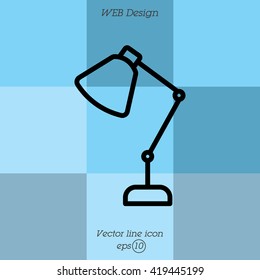 Web line icon. Table lamp, sconce