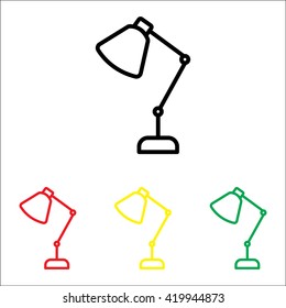 Web line icon. Table lamp, sconce