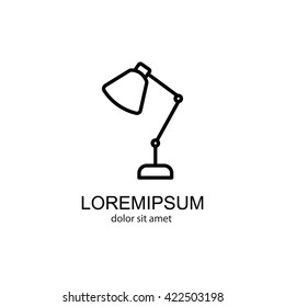 Web line icon. Table lamp, sconce