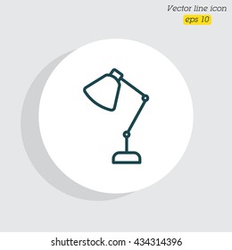 Web line icon. Table lamp, sconce