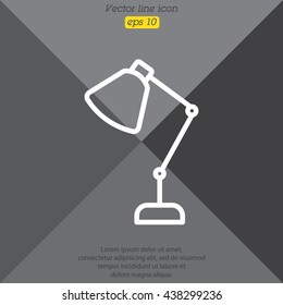 Web line icon. Table lamp, sconce