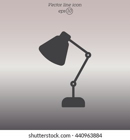 Web line icon. Table lamp, sconce