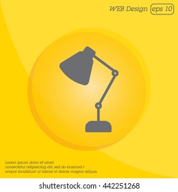 Web line icon. Table lamp, sconce