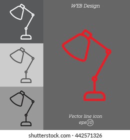 Web line icon. Table lamp, sconce