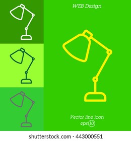 Web line icon. Table lamp, sconce