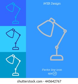Web line icon. Table lamp, sconce