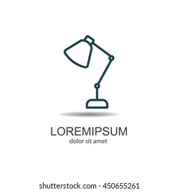 Web line icon. Table lamp, sconce
