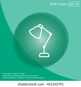 Web line icon. Table lamp, sconce
