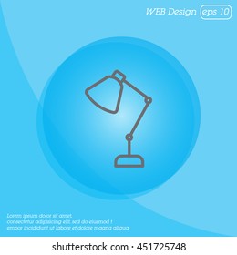 Web line icon. Table lamp, sconce