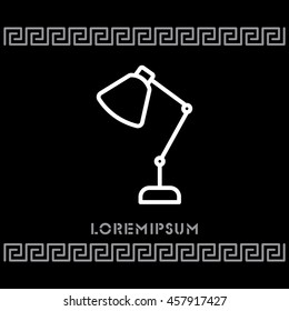 Web line icon. Table lamp, sconce