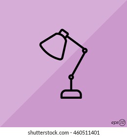 Web line icon. Table lamp, sconce