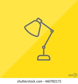 Web line icon. Table lamp, sconce