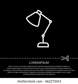 Web line icon. Table lamp, sconce