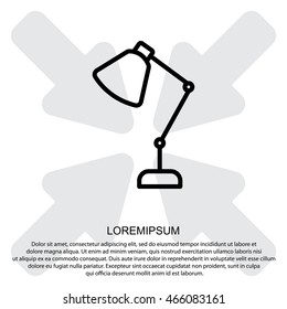 Web line icon. Table lamp, sconce
