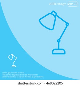 Web line icon. Table lamp, sconce