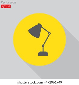 Web line icon. Table lamp, sconce