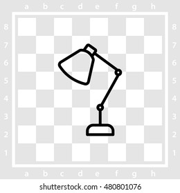 Web line icon. Table lamp, sconce