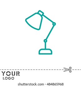 Web line icon. Table lamp, sconce