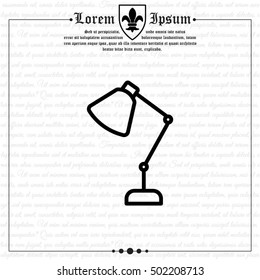 Web line icon. Table lamp, sconce