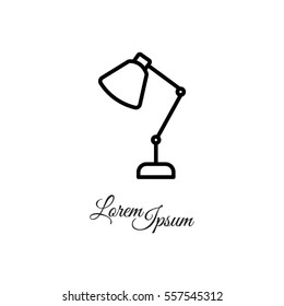 Web line icon. Table lamp, sconce