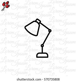 Web line icon. Table lamp, sconce