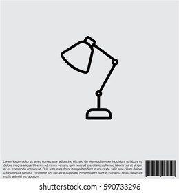 Web line icon. Table lamp, sconce