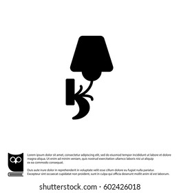 Web line icon. Table lamp, sconce