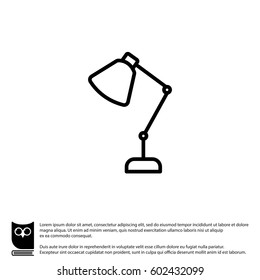 Web line icon. Table lamp, sconce