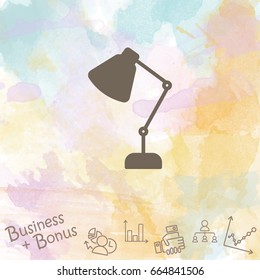 Web line icon. Table lamp, sconce