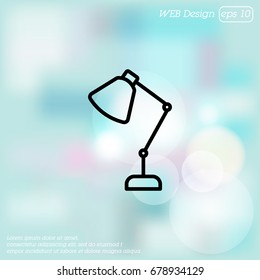 Web line icon. Table lamp, sconce