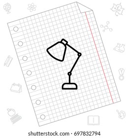 Web line icon. Table lamp, sconce