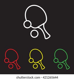 Web line icon. Table tennis