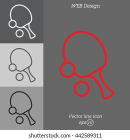 Web line icon. Table tennis