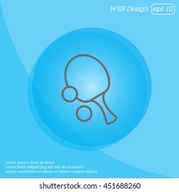 Web line icon. Table tennis