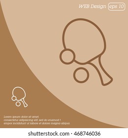 Web line icon. Table tennis