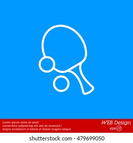 Web line icon. Table tennis