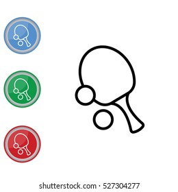 Web line icon. Table tennis