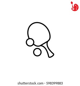 Web line icon. Table tennis