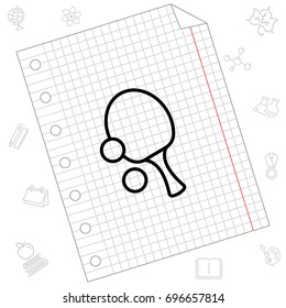 Web line icon. Table tennis