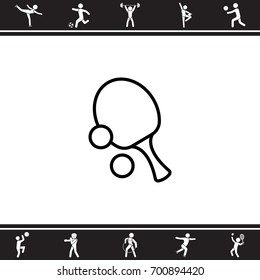 Web line icon. Table tennis