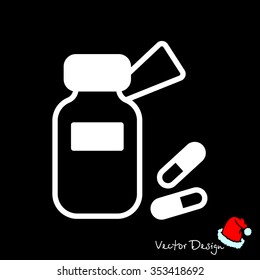 Web line icon. Tablets , Vitamins, Pills