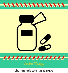 Web line icon. Tablets , Vitamins, Pills