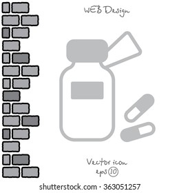 Web line icon. Tablets , Vitamins, Pills