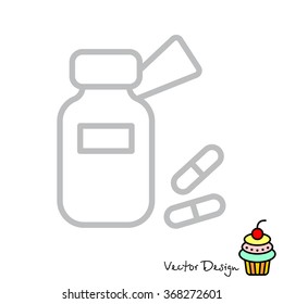 Web line icon. Tablets , Vitamins, Pills