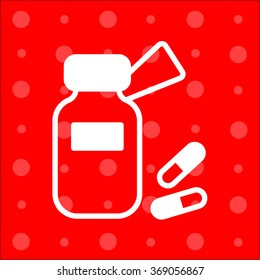 Web line icon. Tablets , Vitamins, Pills