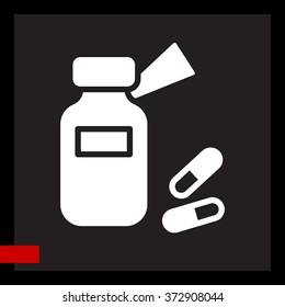 Web line icon. Tablets , Vitamins, Pills