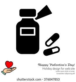 Web line icon. Tablets , Vitamins, Pills