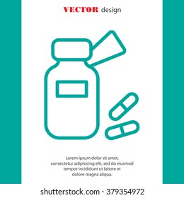Web line icon. Tablets , Vitamins, Pills