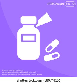 Web line icon. Tablets , Vitamins, Pills